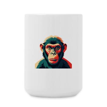 Affe Cartoon Figur Buntes Haustier Tier - Große Tasse 440 ml - Weiß - Vorne