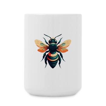 Abeille Dessin Animé Personnage Animal De Compagnie Coloré - Grande tasse 440 ml - blanc - Devant