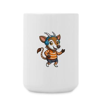 Okapi Funny Cartoon Character Musique de casque - Grande tasse 440 ml - blanc - Devant