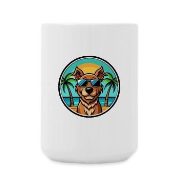 Pudelpointer Chien Race Dessin Animé Lunettes De Soleil Plage - Grande tasse 440 ml - blanc - Devant