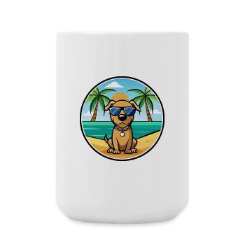 Serbischer Windhund Rasse Cartoon Sonnenbrille Strand - Große Tasse 440 ml - Weiß - Vorne