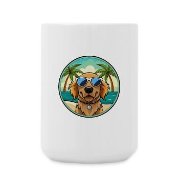 Picardie Spaniel Hund Rasse Cartoon Sonnenbrille Strand - Große Tasse 440 ml - Weiß - Vorne