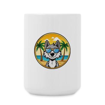 Kunming Wolfdog Rasse Cartoon Sonnenbrille Strand - Große Tasse 440 ml - Weiß - Vorne