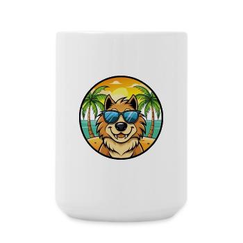 Estrela Sennenhund Rasse Cartoon Sonnenbrille Strand - Große Tasse 440 ml - Weiß - Vorne