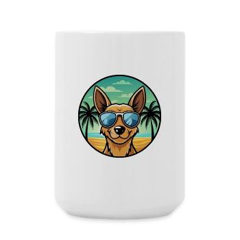 Lunettes de soleil de dessin animé de race de chien Terrier anglais - Grande tasse 440 ml - blanc - Devant