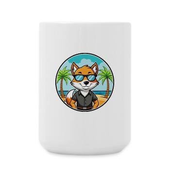 English Foxhound Chien Race Dessin Animé Lunettes De Soleil Plage - Grande tasse 440 ml - blanc - Devant