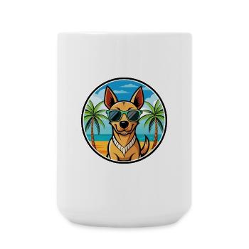 Andalusischer Windhund Rasse Cartoon Sonnenbrille Strand - Große Tasse 440 ml - Weiß - Vorne
