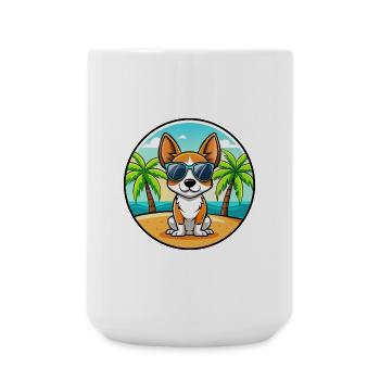 Toy Fox Terrier Chien Race Dessin Animé Lunettes De Soleil Plage - Grande tasse 440 ml - blanc - Devant