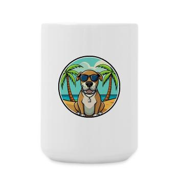Spanische Dogge Hund Rasse Cartoon Sonnenbrille Strand - Große Tasse 440 ml - Weiß - Vorne
