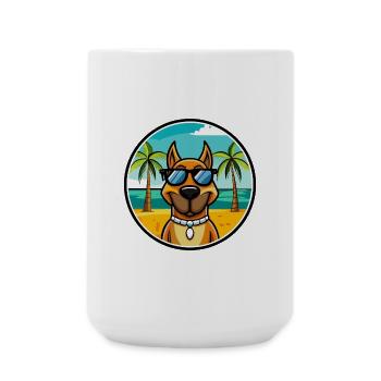 Serbischer Windhund Rasse Cartoon Sonnenbrille Strand - Große Tasse 440 ml - Weiß - Vorne