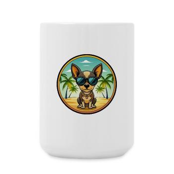 Lunettes de soleil de dessin animé Russian Toy Terrier Dog Breed - Grande tasse 440 ml - blanc - Devant