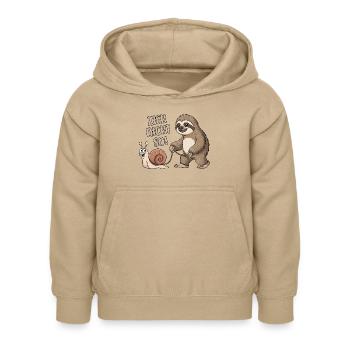 Zieh nicht so - Schnecke und Faultier - Kinder Hoodie - Sand - Vorne - AI Model Kid Female (0cm)