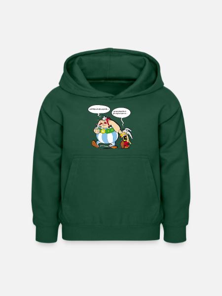Asterix & Obelix Sprechblasen - Kinder Hoodie - Flaschengrün