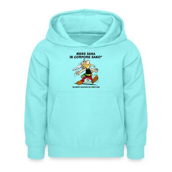 Asterix – Ein gesunder Geist in einem gesunden Körper - Kinder Hoodie - Pfefferminze - Vorne - AI Model Kid Female (0cm)