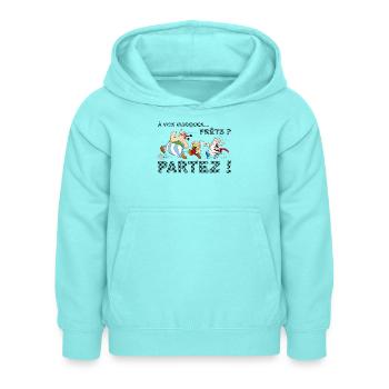 Asterix - Auf die Plätze... Darlehen? Gehen Sie weg! - Kinder Hoodie - Pfefferminze - Vorne - AI Model Kid Female (0cm)