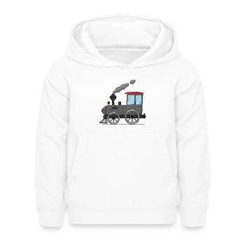 Kinderzug Eisenbahn grau - Kinder Hoodie - Weiß - Vorne - AI Model Kid Female (0cm)