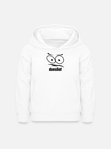 doeslief flehende Augen mit Fragezeichen-Blick - Kinder Hoodie - Weiß