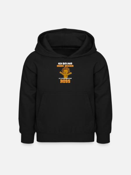Großer Bruder Löwe - Kinder Hoodie - Schwarz