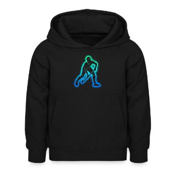 Hockeyspieler Hockey Herren Jungen Feldhockey - Kinder Hoodie - Schwarz - Vorne - AI Model Kid Female (0cm)