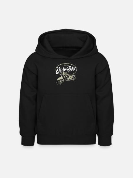 Oldtimer Motorrad - Oldie Biker - Kinder Hoodie - Schwarz
