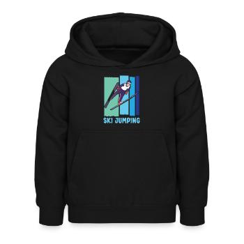 Ski Springen Skispringen - Kinder Hoodie - Schwarz - Vorne - AI Model Kid Female (0cm)