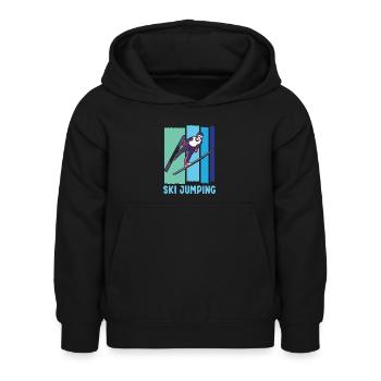 Ski Springen Skispringen - Kinder Hoodie - Schwarz - Vorne - AI Model Kid Female (0cm)