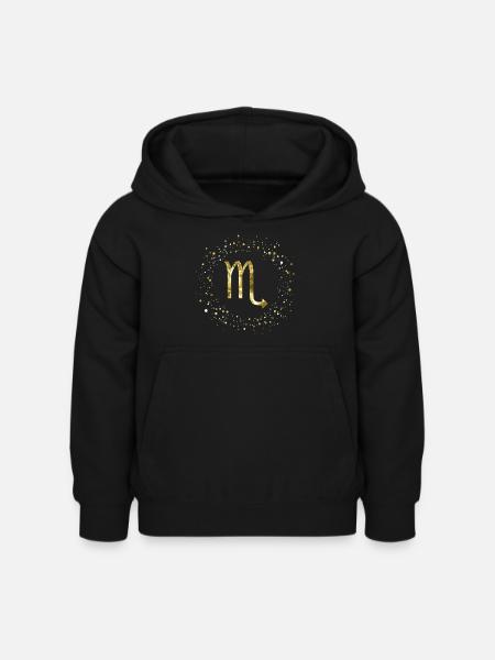 Skorpion Sternzeichen - Kinder Hoodie - Schwarz