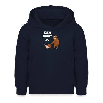 Zieh nicht so Schnecke und ein Faultier - Kinder Hoodie - Navy - Vorne - AI Model Kid Female (0cm)