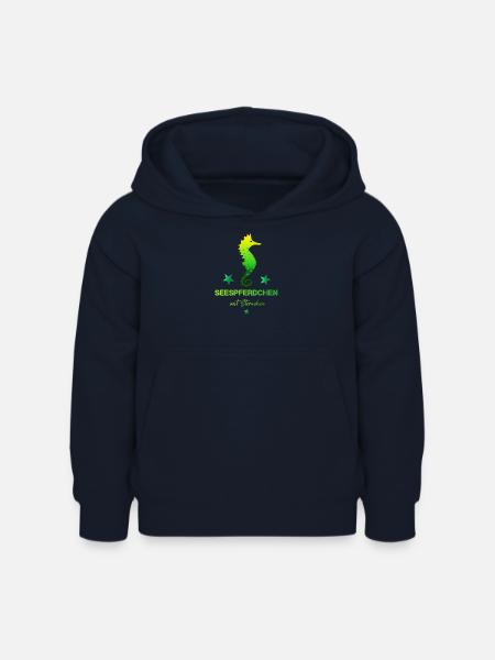 Seepferdchen mit Sternchen Schwimmabzeichen - Kinder Hoodie - Navy