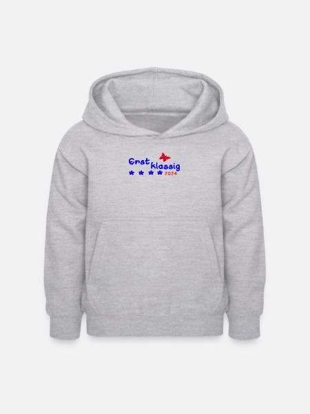 Schulanfang Erstklassig 2024 - Kinder Hoodie - Hellgrau meliert