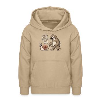 Zieh nicht so - Schnecke und Faultier - Teenager Hoodie - Sand - Vorne - AI Model Teenager Male dark (155cm)