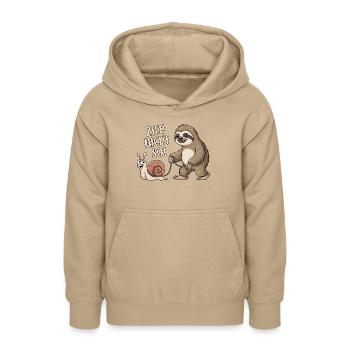 Zieh nicht so - Schnecke und Faultier - Teenager Hoodie - Sand - Vorne - AI Model Teenager Male dark (155cm)