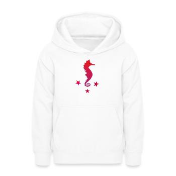 rotes Seepferdchen mit Sternchen pinkes Seepferd - Teenager Hoodie - Weiß - Vorne - AI Model Teenager Male dark (155cm)