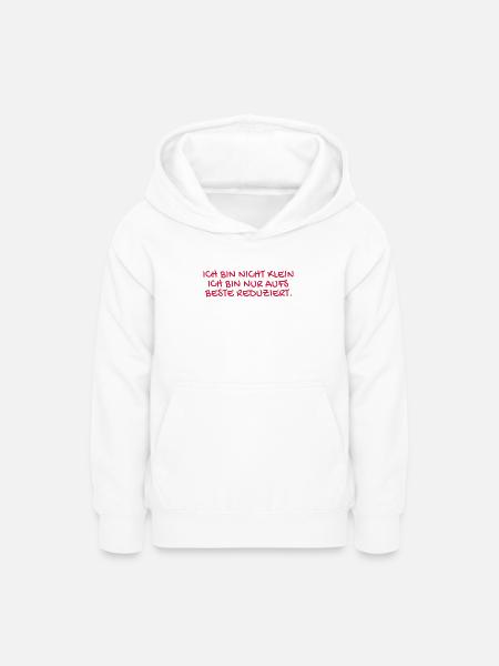 Ich bin nicht klein Spruch. - Teenager Hoodie - Weiß