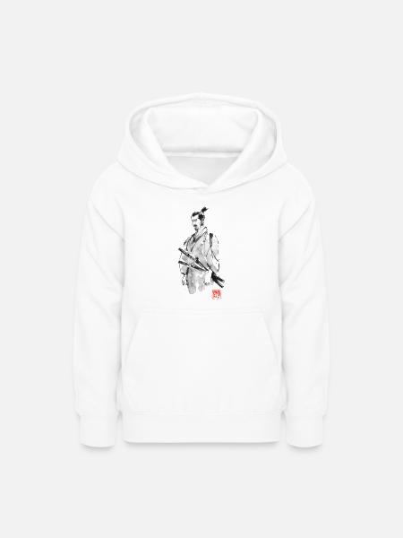 Samurai in seinem Daisho - Teenager Hoodie - Weiß