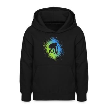Stunt Scooter Roller Tricks Stuntroller Tretroller - Teenager Hoodie - Schwarz - Vorne - AI Model Teenager Male light (155cm)
