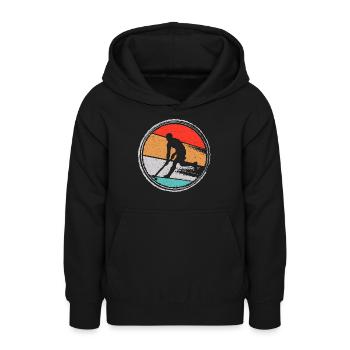Feldhockey Spieler Retro Hockey - Teenager Hoodie - Schwarz - Vorne - AI Model Teenager Male light (155cm)