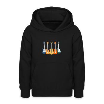 Gitarren - Teenager Hoodie - Schwarz - Vorne - AI Model Teenager Male light (155cm)