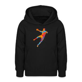 Handballspieler bunter Handballer Jungen Handball - Teenager Hoodie - Schwarz - Vorne - AI Model Teenager Male light (155cm)