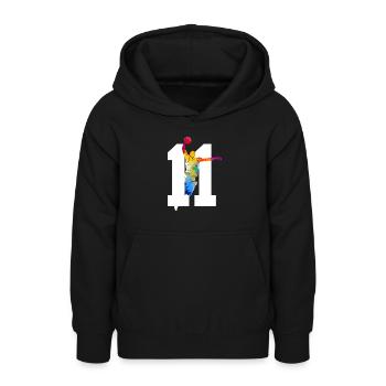 NUMMER 11 BASKETBALL 11. GEBURTSTAG - Teenager Hoodie - Schwarz - Vorne - AI Model Teenager Male light (155cm)