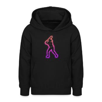 Baseball Spielerin Frauen Kinder Baseballspielerin - Teenager Hoodie - Schwarz - Vorne - AI Model Teenager Male light (155cm)