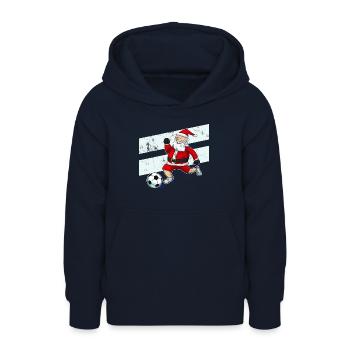 Fusball Weihnachtsmann Fußballer Weihnachten Stürm - Teenager Hoodie - Navy - Vorne - AI Model Teenager Male light (155cm)