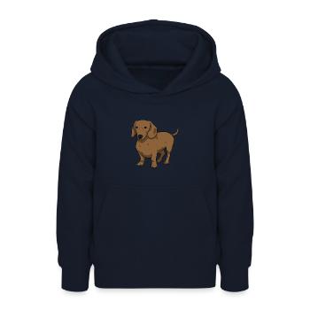 Dachshund - Teenager Hoodie - Navy - Vorne - AI Model Teenager Male light (155cm)