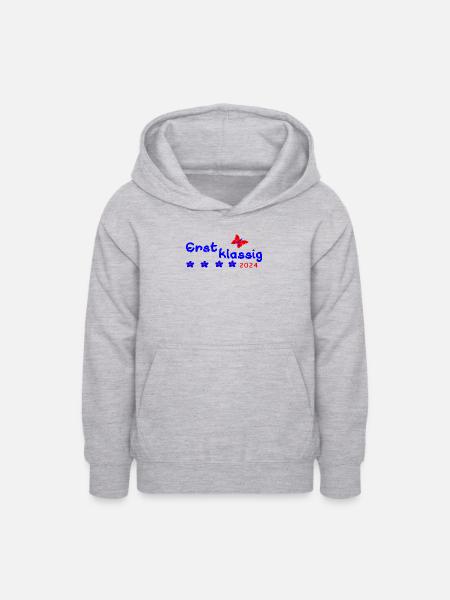 Schulanfang Erstklassig 2024 - Teenager Hoodie - Hellgrau meliert