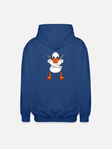 Duck with gun - Unisex Hooded Jacket - royal blue