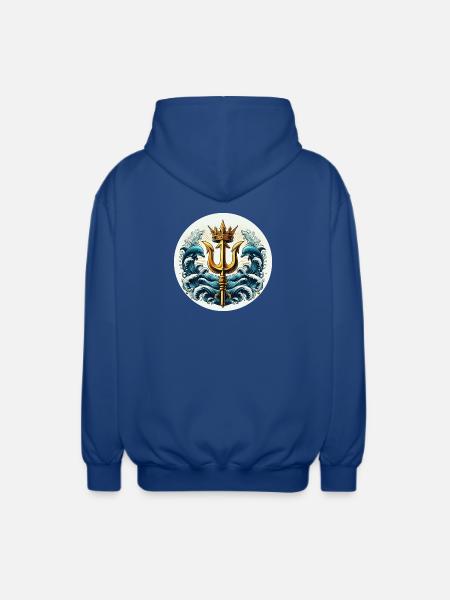Trident Symbol - Unisex Hooded Jacket - royal blue