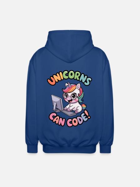 Einhörner können programmieren! - Unisex Kapuzenjacke - Royalblau