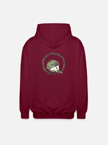 Hérisson - Veste à capuche unisexe - bordeaux