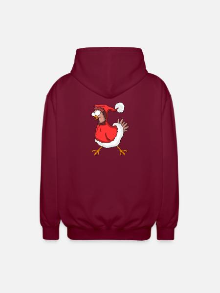Poulet de Noël - Veste à capuche unisexe - bordeaux