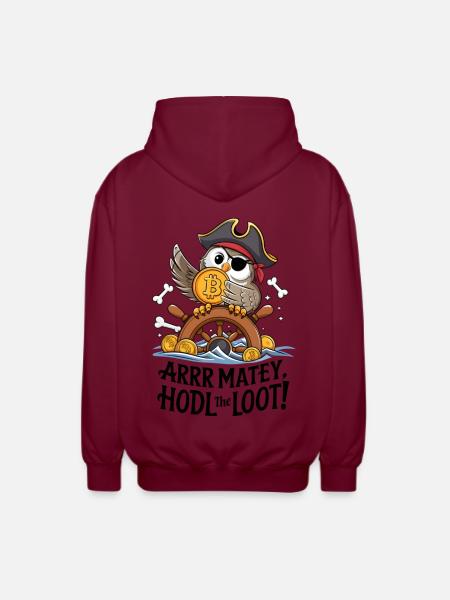 Hodl The Loot! - Unisex Hooded Jacket - bordeaux